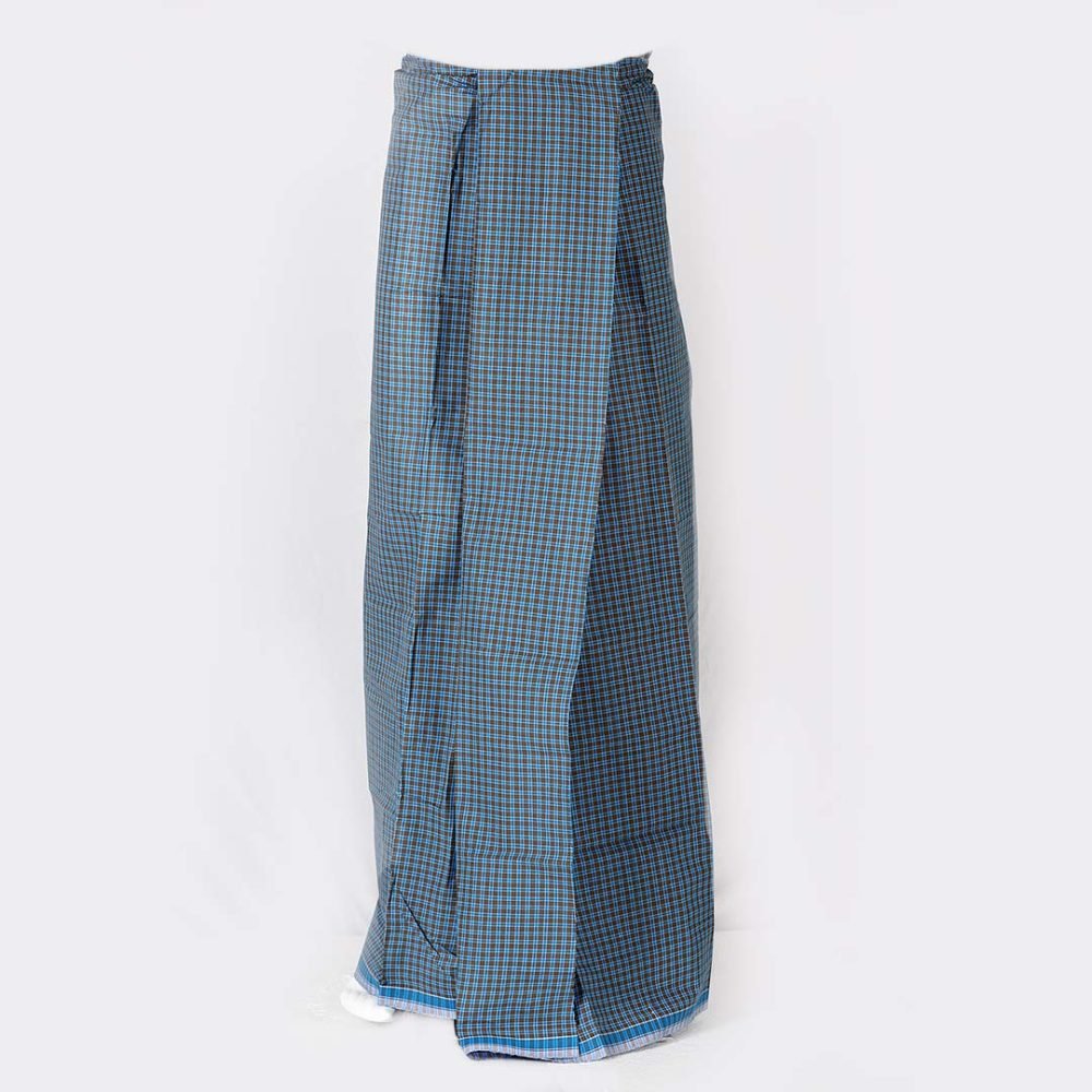 Diamond Small Checked Grey & Ajantha Blue Color