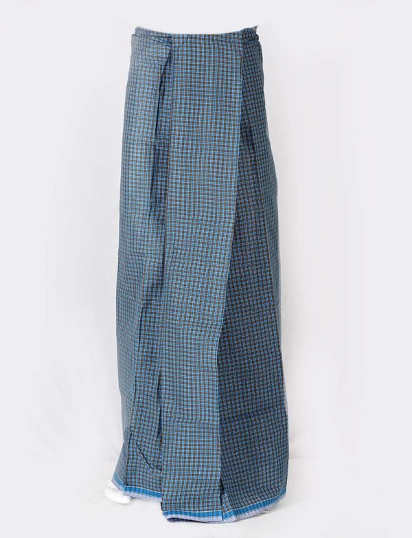 Diamond Small Checked Grey & Ajantha Blue Color