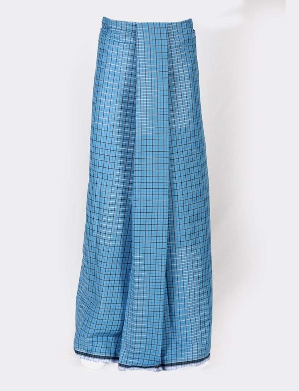 Diamond Medium Checked Kattari Light Tara Blue Color