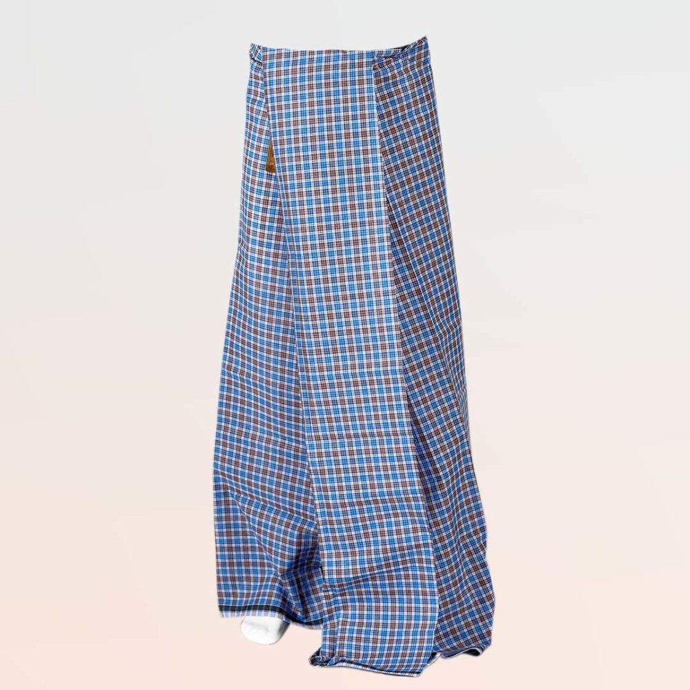 Super Small Checked Blue & Brown Color